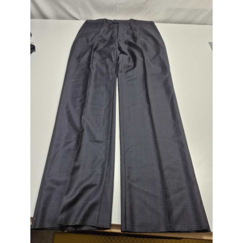Roberto Zanieri Suit Mens 44R Blue Wool Super 140s Check 2 Piece 38x36 Italy NWT - Picture 12 of 16